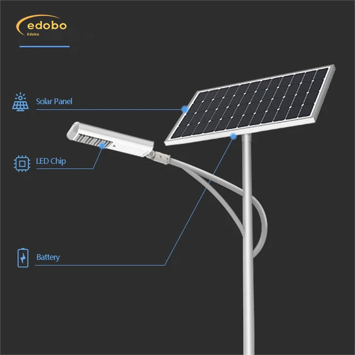 چراغ خیابانی LED با باتری لیتیومی چراغ خیابانی خورشیدی